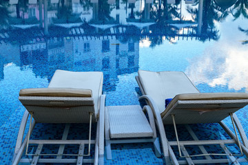 Fototapeta na wymiar Swimming pool of hotel holiday