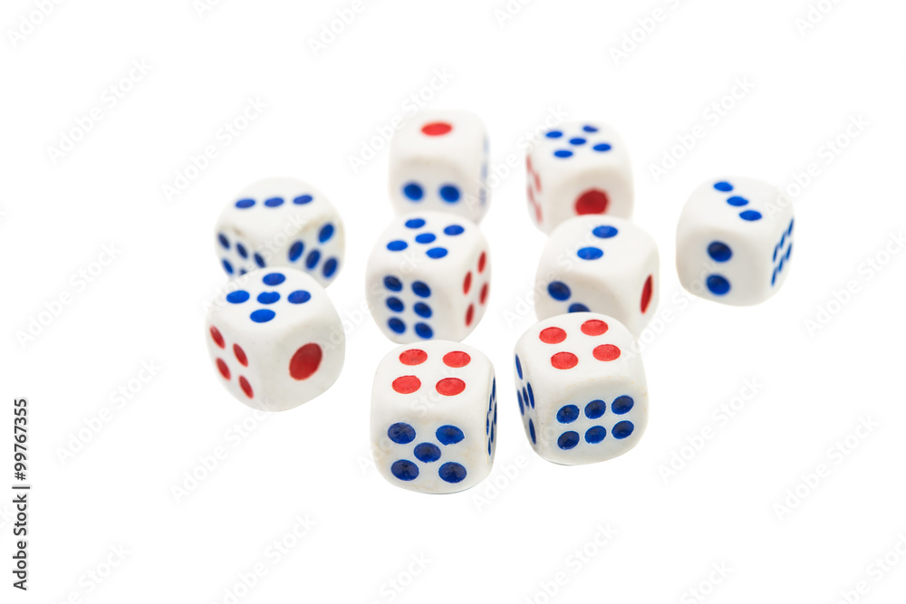 Wall mural dice isolated