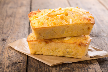 Freshly baked corn bread. © geshas