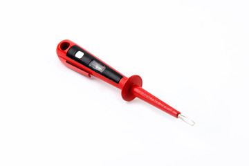 electrical tester screwdriver isolated on white background