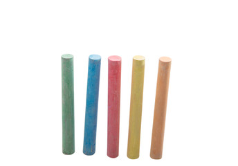 colored chalks isolated