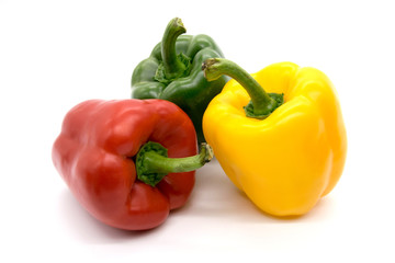 bell peppers isolated on white background