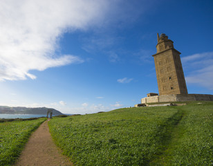 Fototapeta na wymiar Torre de hercules, La Coruña, España