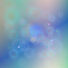 Bubbles and hearts on colorful background vector