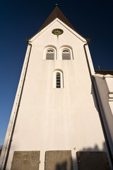 Kirche in Nebel auf Amrum