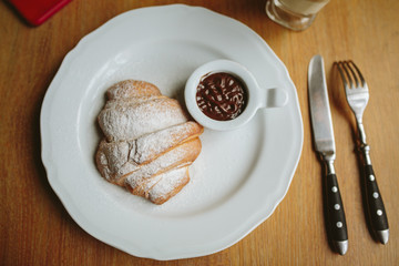 croissant with chocolate