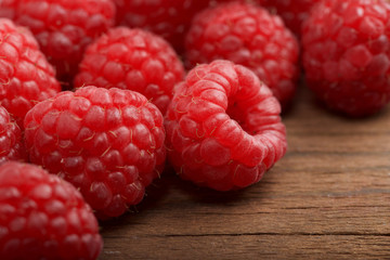 raspberry on wooden background