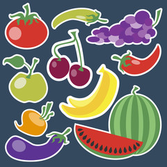 Fruit and Vegetables icon set