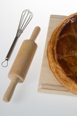Closeup of an epiphany cake, king cake, galette des rois