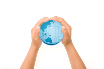 Hands Holding Crystal Globe