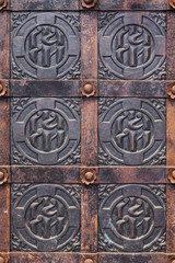 Medieval door with pattern