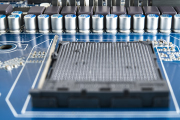 Computer processor slot on motherboard