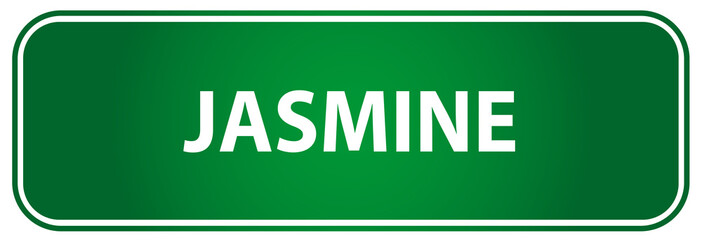 Popular girl name Jasmine on a green US traffic sign
