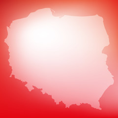 White and red background with shape of Poland.Vector
