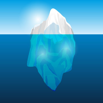Iceberg in the ocean, vector