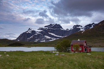 Norway, fishing village and mountains