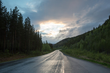 Norway road with landscape