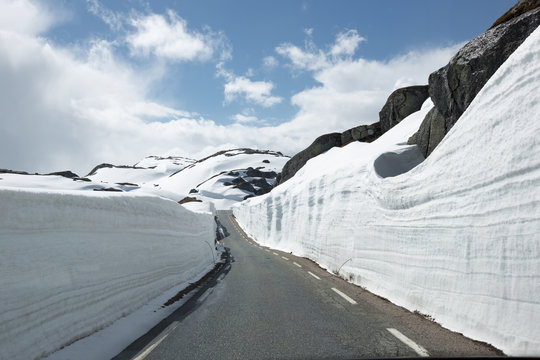 Norway snow winter road