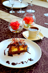 Cake with caramel decor