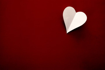Valentines day heart on red background