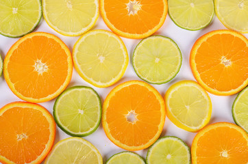 Allsorts from a citrus fruit close-up