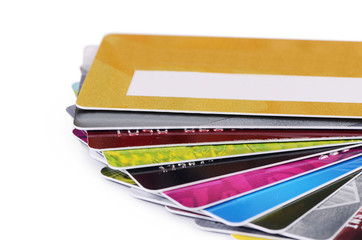 Plastic card isolated on white background