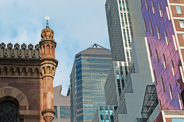 Skyline di New York, palazzi, chiese, grattacieli, edifici storici