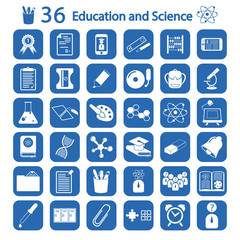 education and science icons set