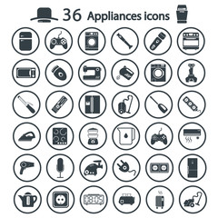 appliances icons set