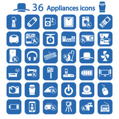 appliances icons set