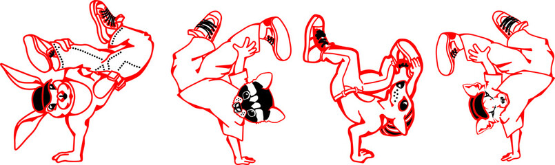 hip hop dancer, characters set. stylish kids. vector illustration