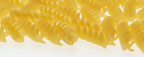 Pasta isolated on white - banner/header edition