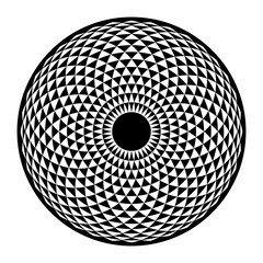 Torus Yantra, Hypnotic Eye sacred geometry basic element. Vector illustration for coloring book. Torus mandala, spiritual drawings. - obrazy, fototapety, plakaty