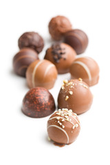 various chocolate pralines