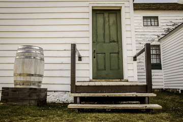 Rural Home. Rural home back porch with western decor. Fort Wilkins State Park. Copper Harbor,...