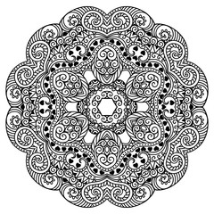 Vector henna tatoo mandala. Mehndi style.
