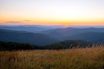 Fototapeta premium Sunrise in the Polish Bieszczady mountains