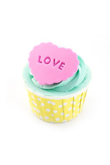 Colorful color cupcake isolated