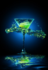 colourful cocktail in glass