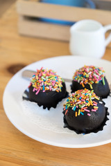 chocolate ball with topping