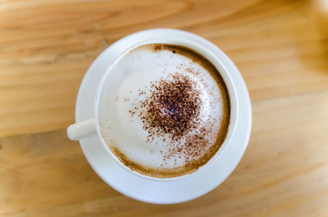 Coffee On Wood Top View