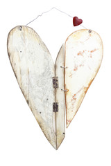 wooden heart isolated on white background