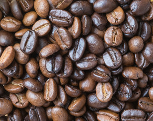 roasted coffee beans, Close up  background