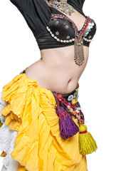 Beautiful exotic belly tribal dancer woman