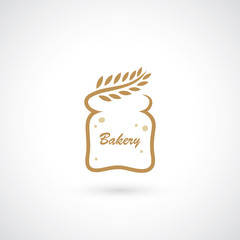 Bakery symbol - wheat and bread slice