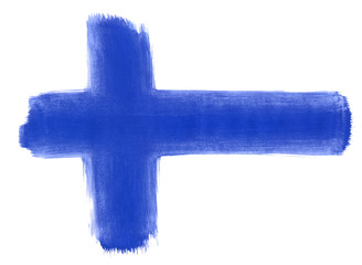 Obraz premium Flag of Finland painted with gouache