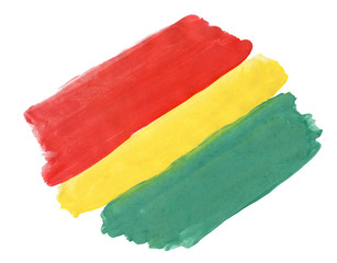 Obraz premium Flag of Guinea painted with gouache