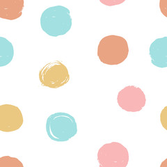 Cute, hand drawn seamless dots patterns collection