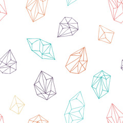 Crystals - seamless hand drawn pattern