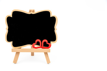 Wooden easel mini blackboard, empty space for text